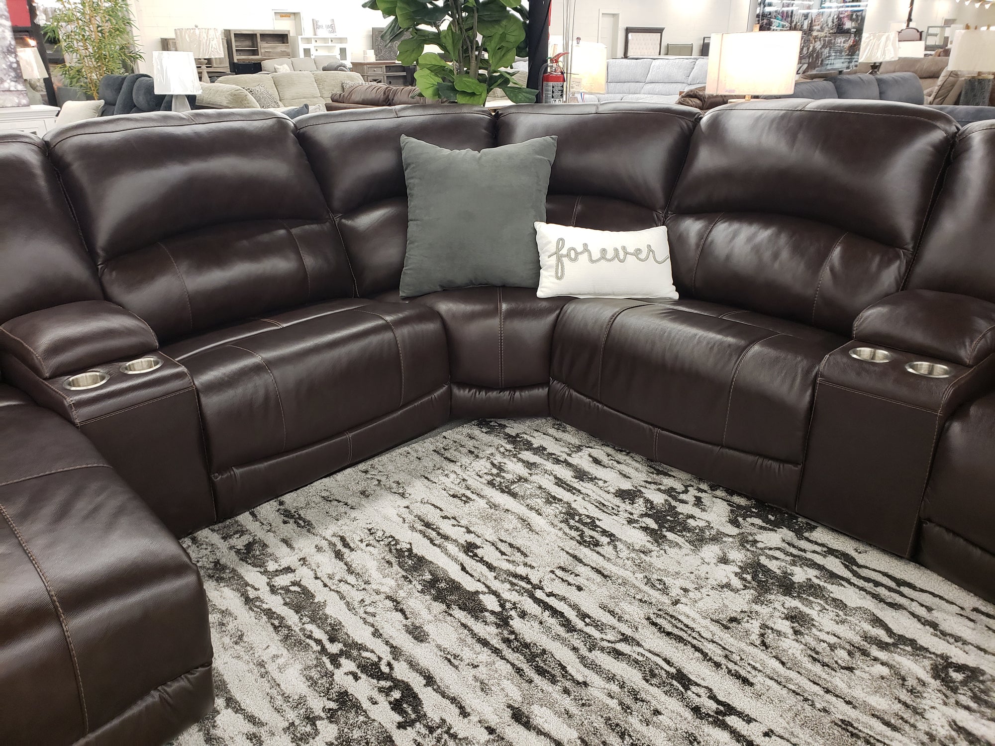 U635 FI-A Leather Powered 8pc Sectional