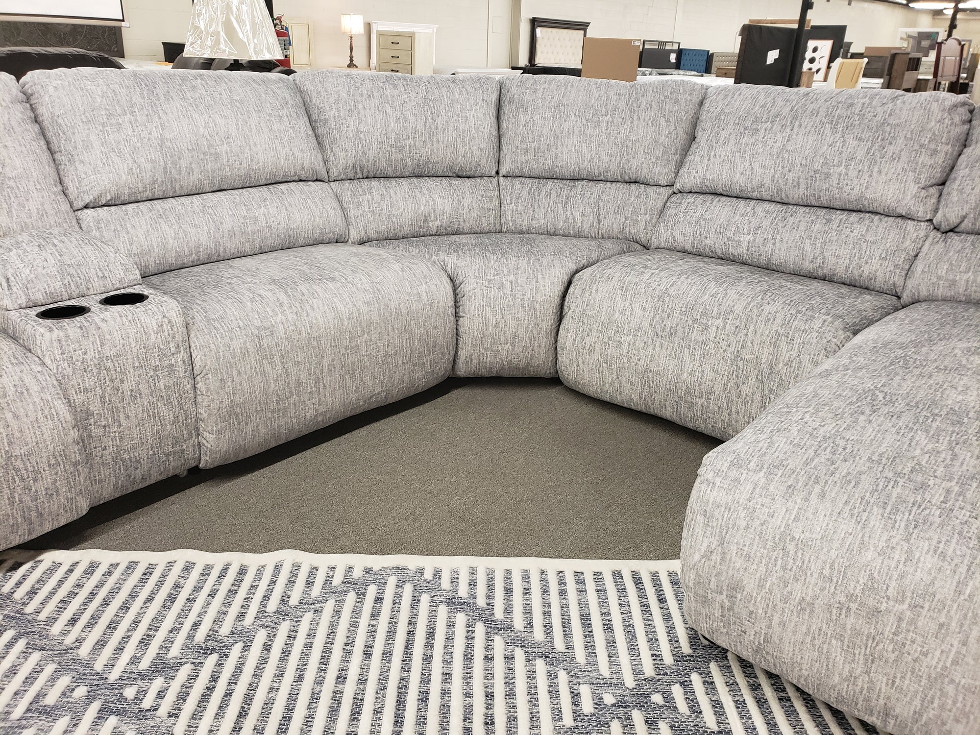 304 FI-A 6pc Fabric Reclining Sectional