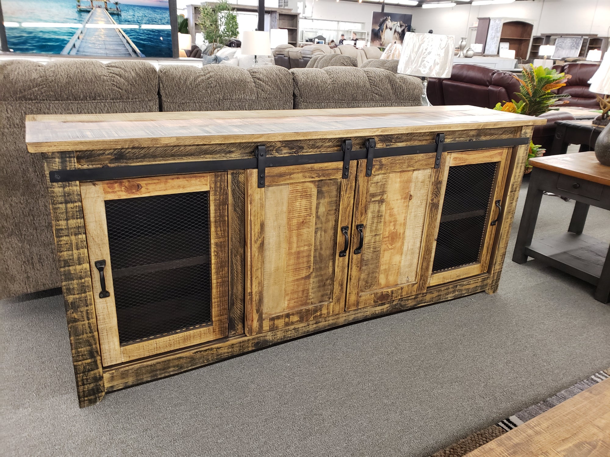 WWWP-3244-90 FI-J 79in Mesh Door TV Stand