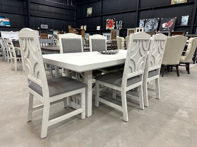 Tosky FI-M Trestle Table and Six Chairs
