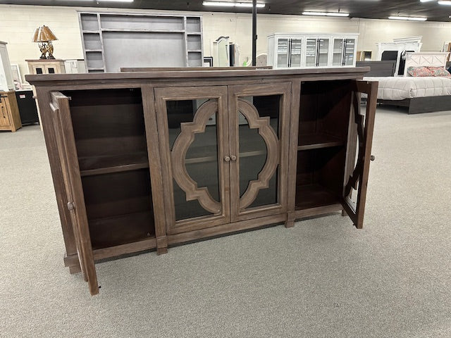 Brocade 4/Door Console W/Glass