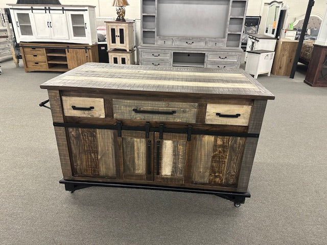 WDA-376-KIT Solid Wood Kitchen Island (Bourbon)