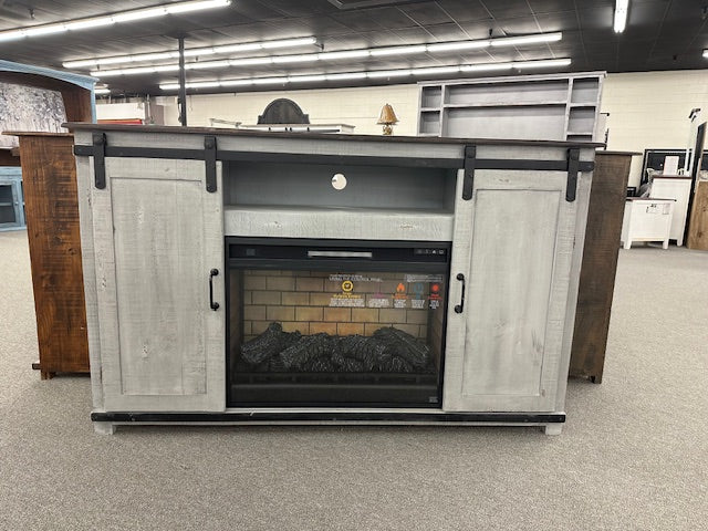 JONFPSD Sliding Door Fireplace  TV Stand