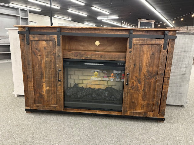 JONFPSD Sliding Door Fireplace  TV Stand