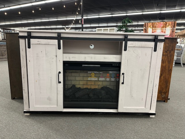 JONFPSD Sliding Door Fireplace  TV Stand