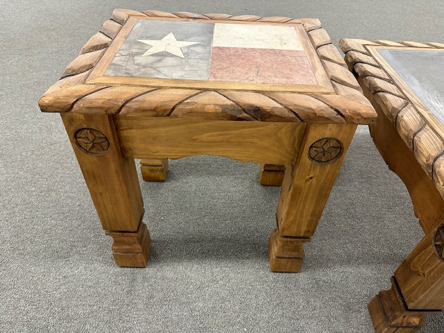 Stone Texas Flag Occasional Set (Light Finish)