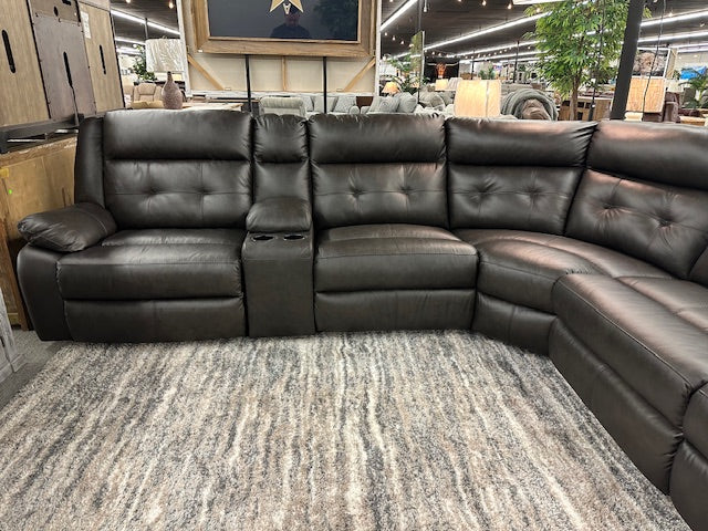 U544 FI-A 6Pc Leather Reclining Sectional