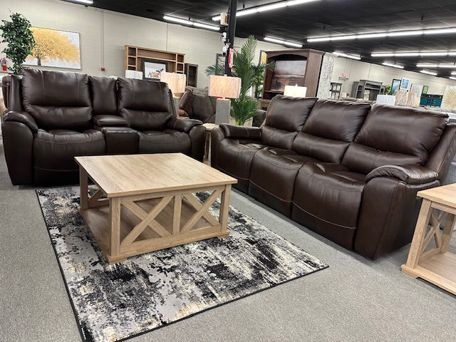 482 FI-SM Leather Power Reclining Sofa & Loveseat