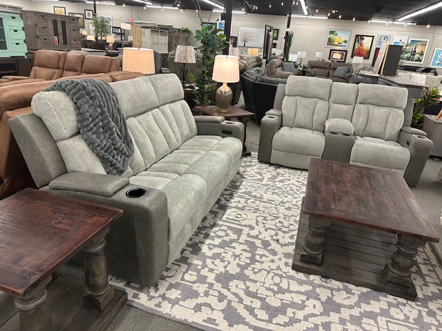 PC743 FI-A Reclining Sofa & Loveseat W/Adjustable Headrest, Heat & Massage