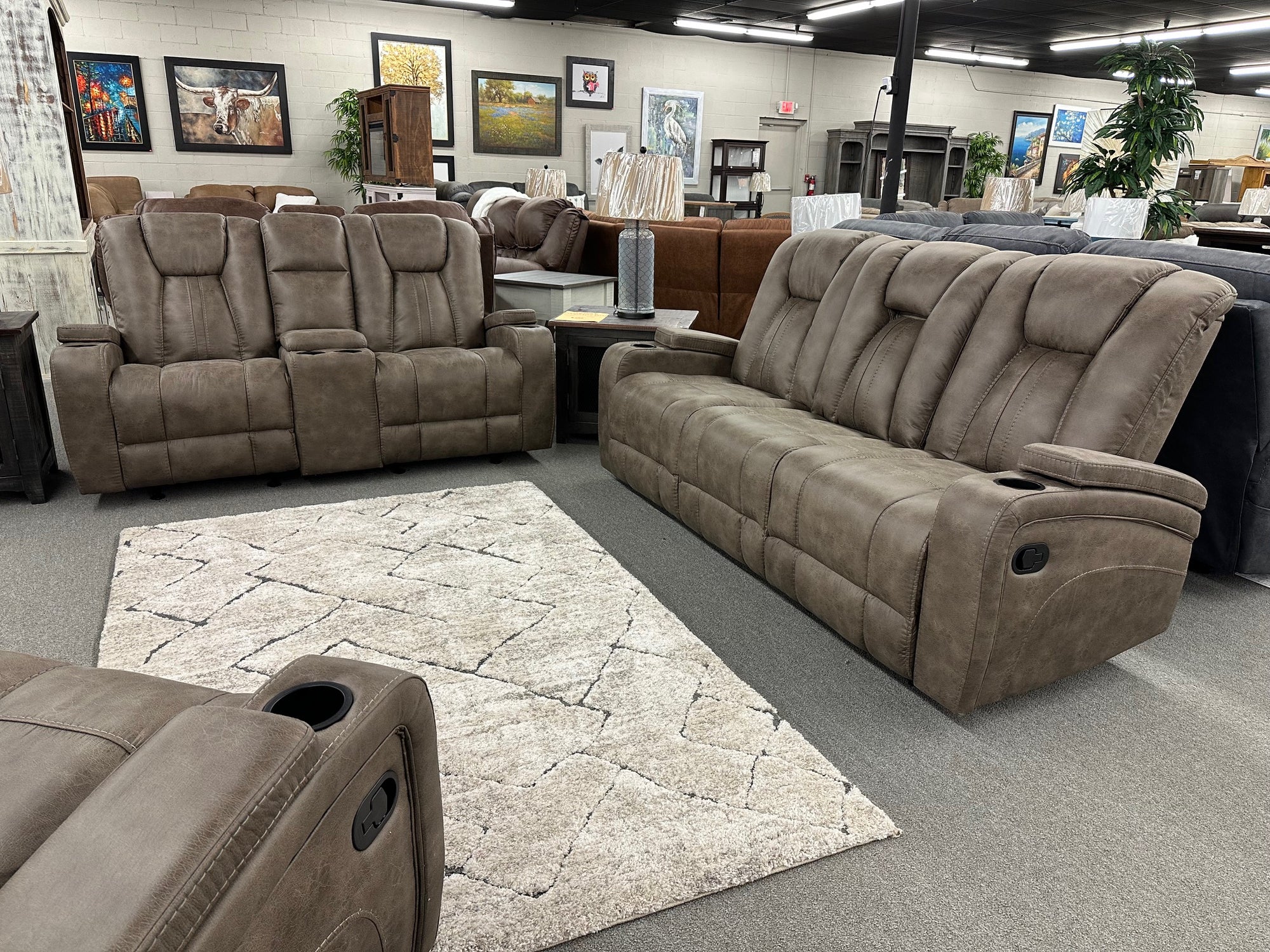0001 FI-ChM Reclining Sofa and Rocking Loveseat - BLOWOUT SALE