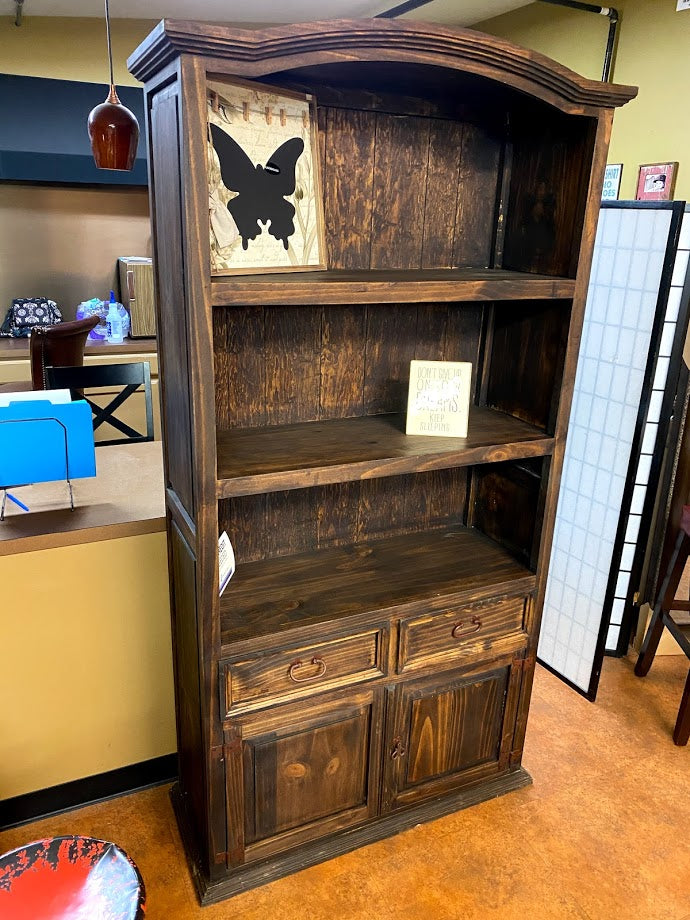 16-2-23-213FI Tall 3 Shelf Bookcase with two doors