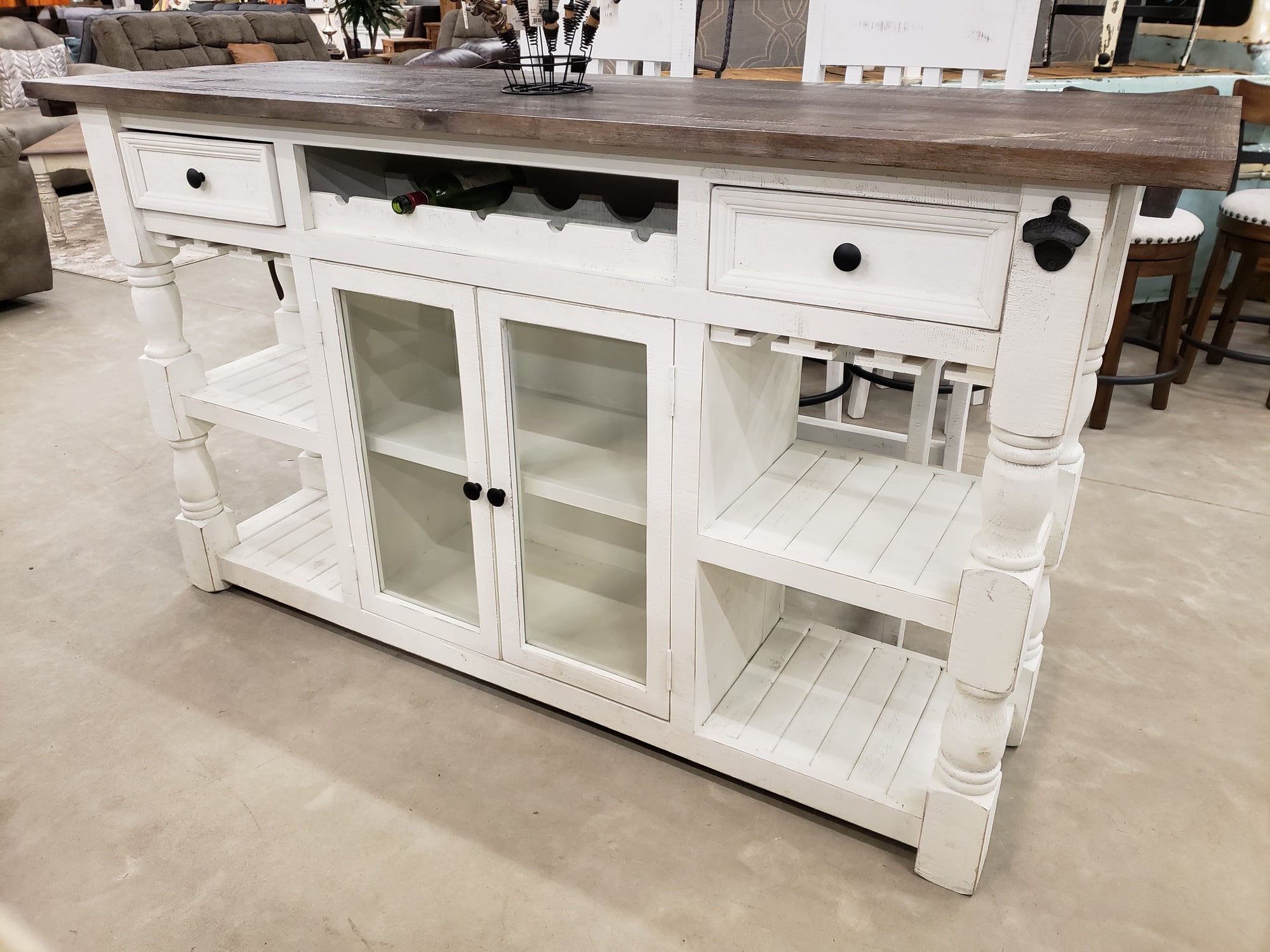 RT-Bar711 FI-M 2 Door 2 Drawer Bar with 3 Barstools BLOWOUT SPECIAL