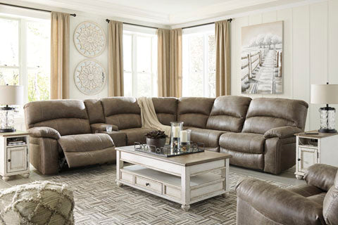 454 FI-A Power Reclining  Sectional w/ Drop Down Table and Console BLOWOUT SPECIAL $2999
