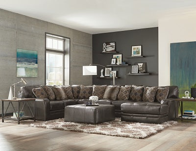 5489 FI-CnJ Italian Leather Sectional