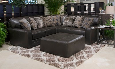 5489 FI-CnJ Italian Leather Sectional