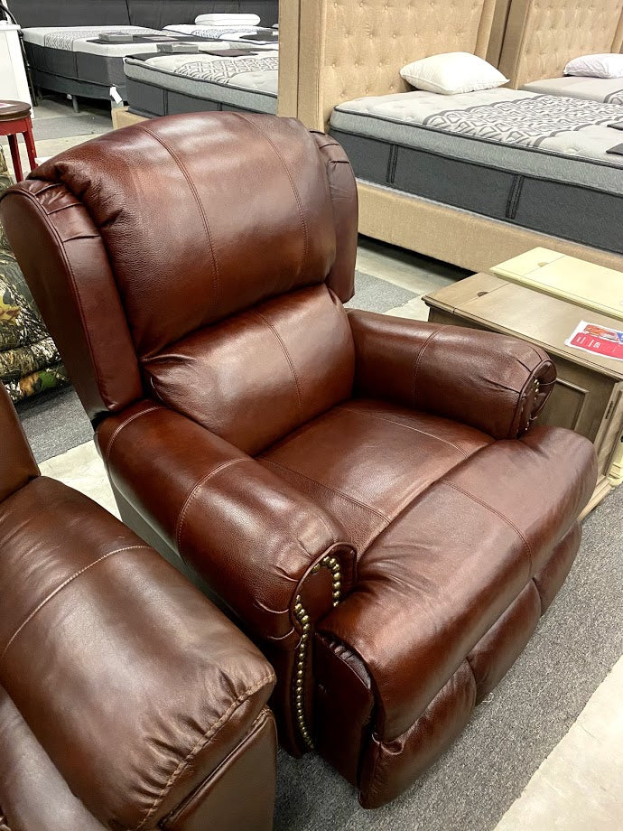 5874 FI-CNJ Italian Leather Glider Recliner