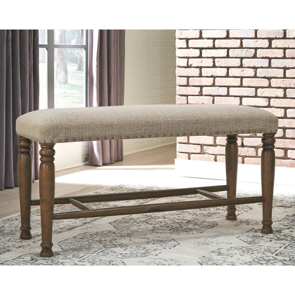 D844 FI-A Rectangular Counter Extension Table w/ Bench and 4 Barstools
