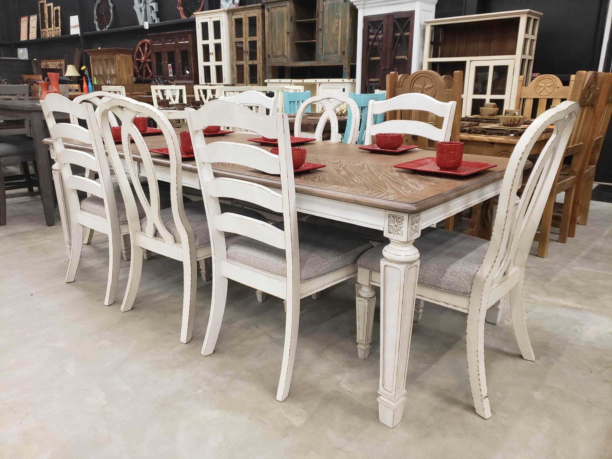D854 FI-A Rectangular Extension Table with 8 Chairs