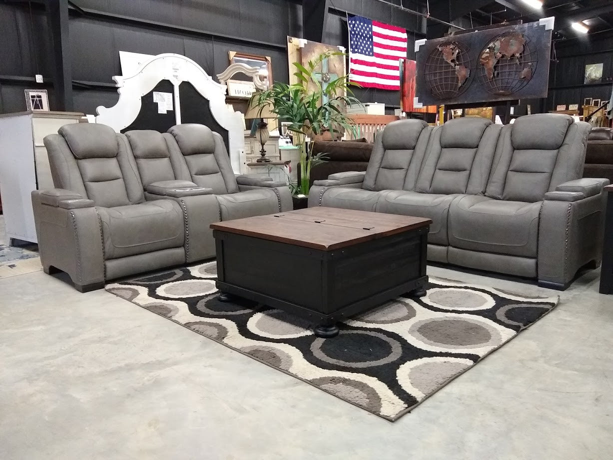 U964 FI-A Leather Reclining Sofa and Loveseat w/ PWR Adj. Headrest and Lumbar plus Wireless phone charger