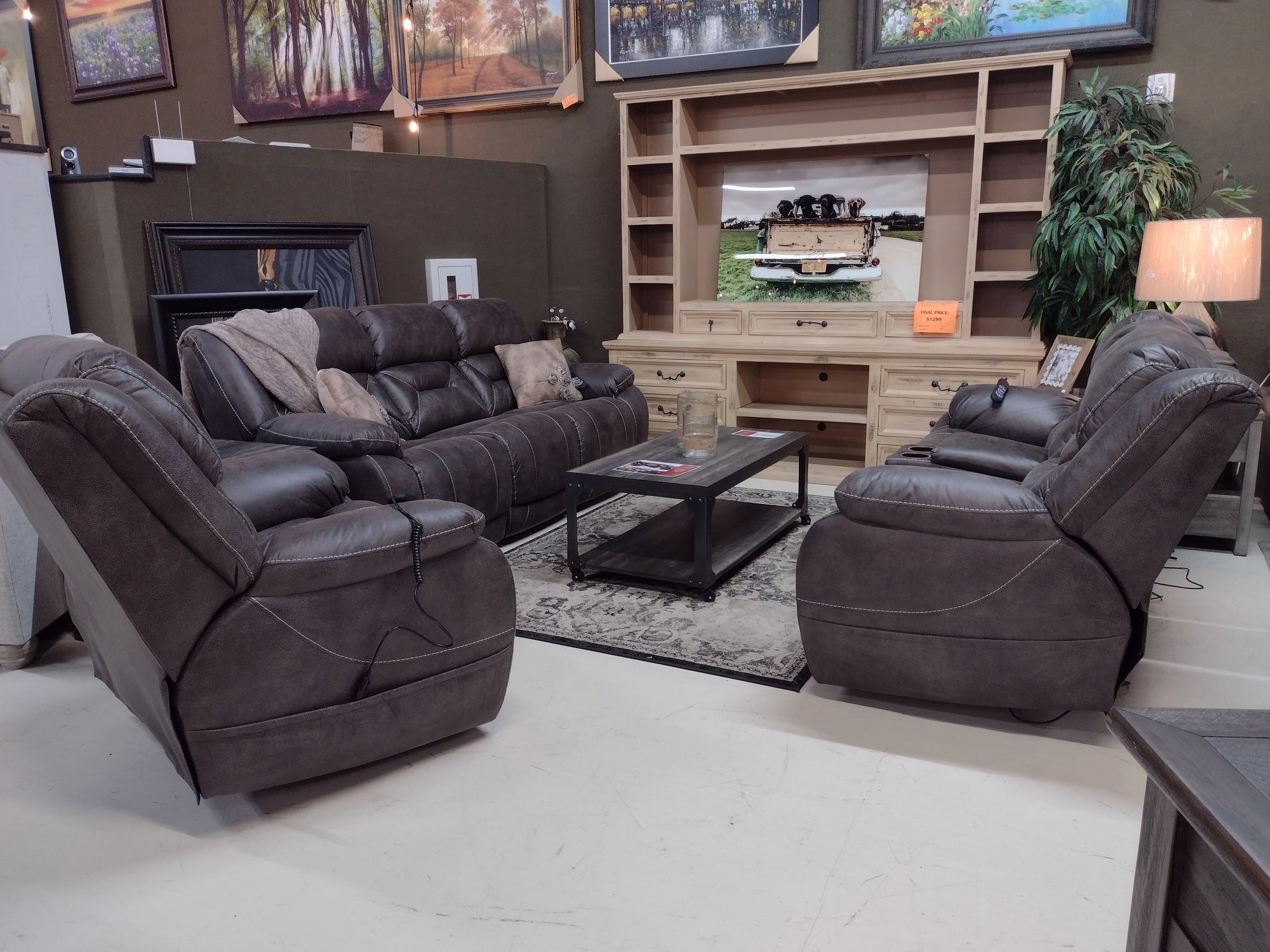279 FI-HS Power Recline Sofa and Love w/ Adjustable Headrest and Powered Lumbar