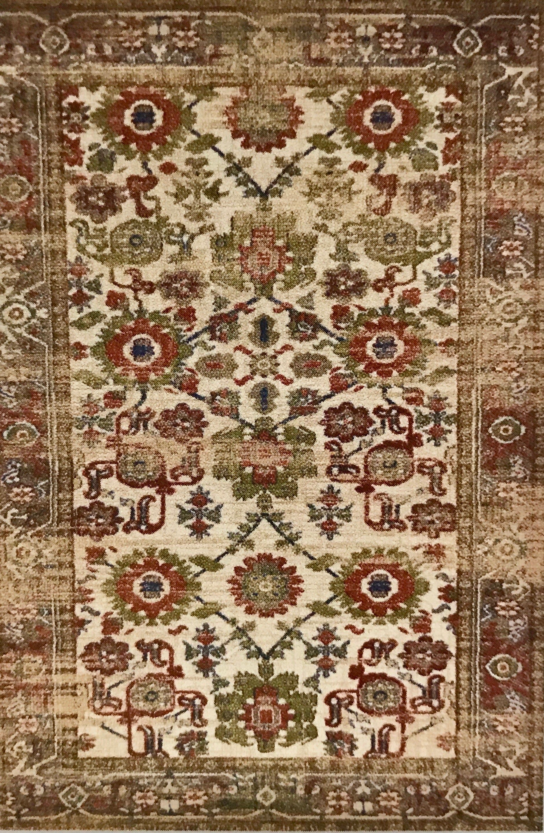 SE3568FIP Serape Ivory and Beige Rug  5 x 7