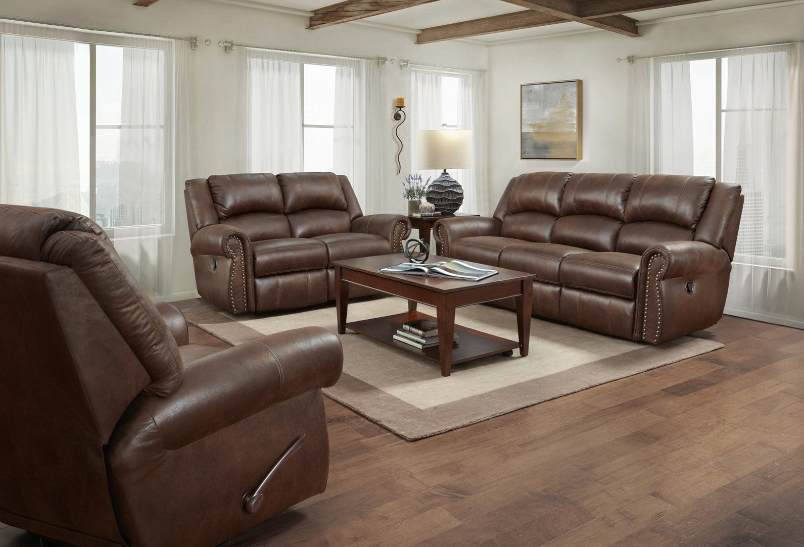 424 FI-CNJ Reclining Sofa and Rocking Loveseat