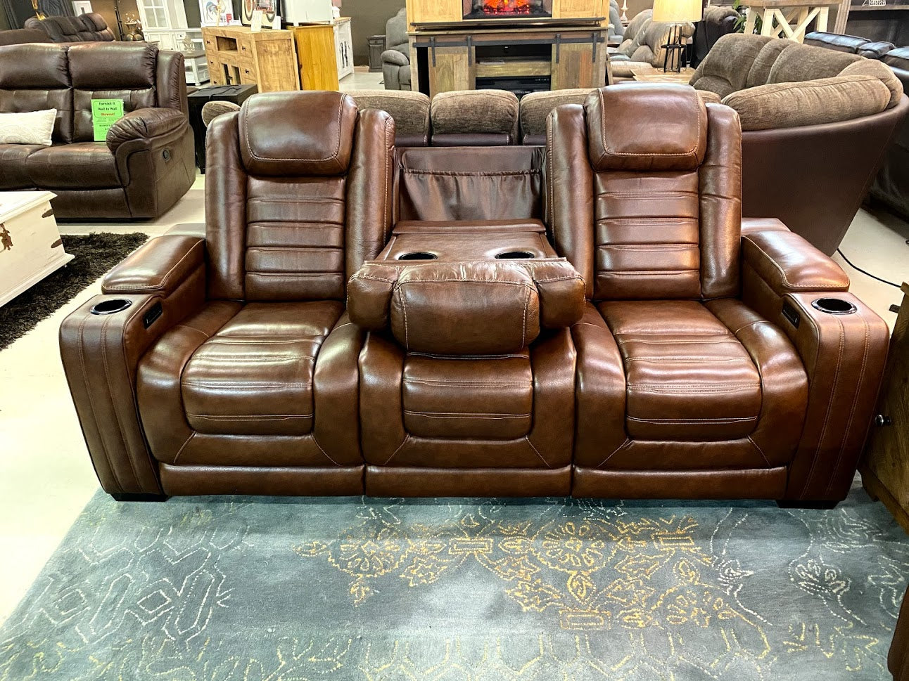 U391 FI-A Leather Powered Sofa and Loveseat with Heat and Massage