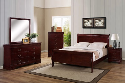 B4011 FI-CM Queen Sleigh Bed Set