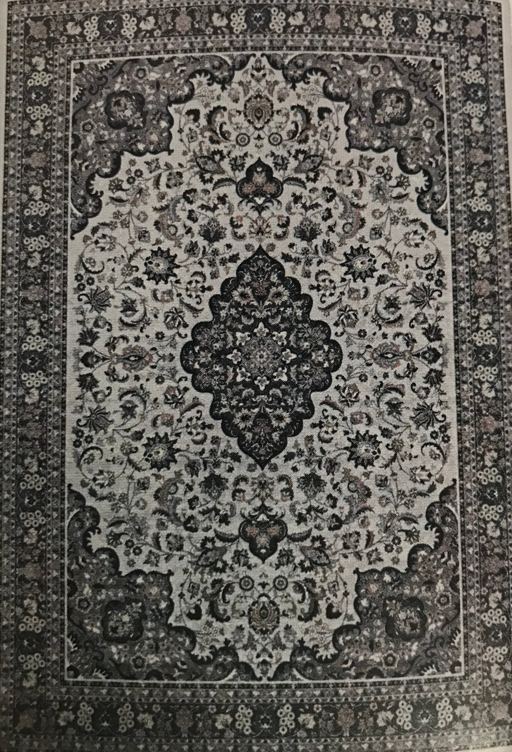 EM1568FIA Emerald Cream and Grey Rug 5x7