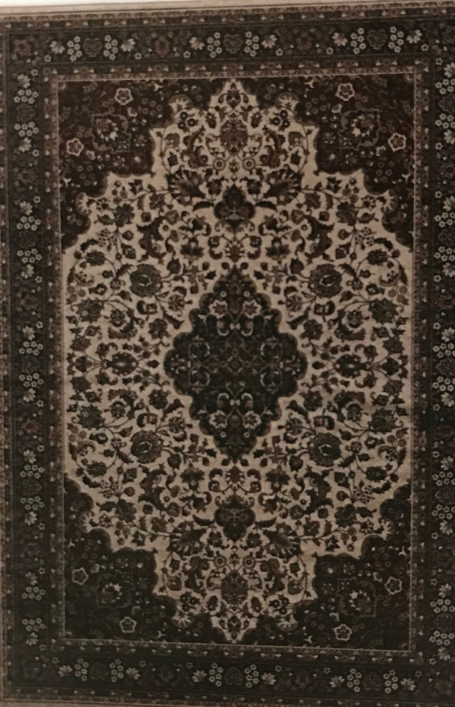 EM1268FIA Emerald Cream and Blue Rug 5x7