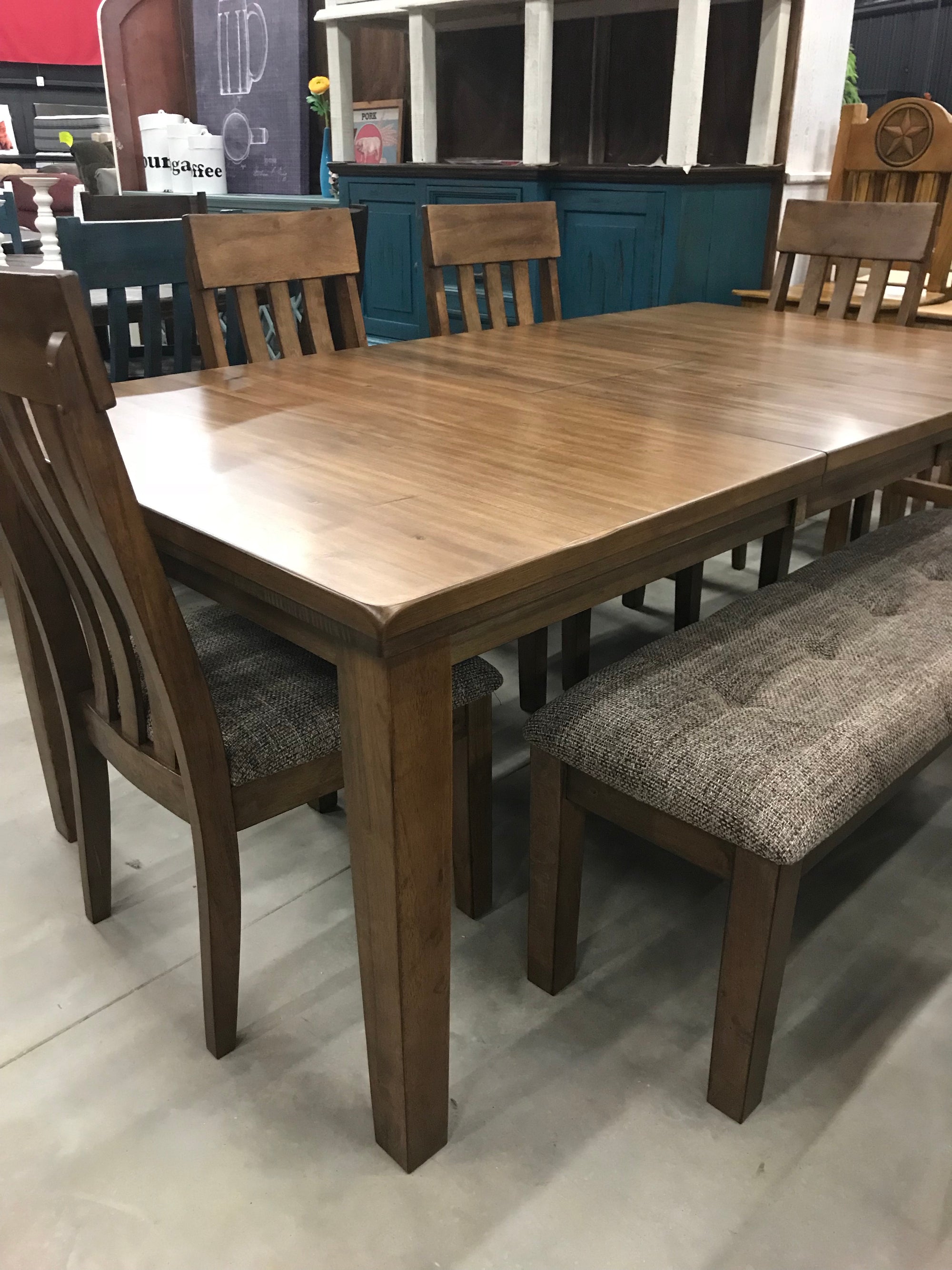 D606-46 FI-A Butterfly Leaf Dining Set with 4 Chairs and Bench