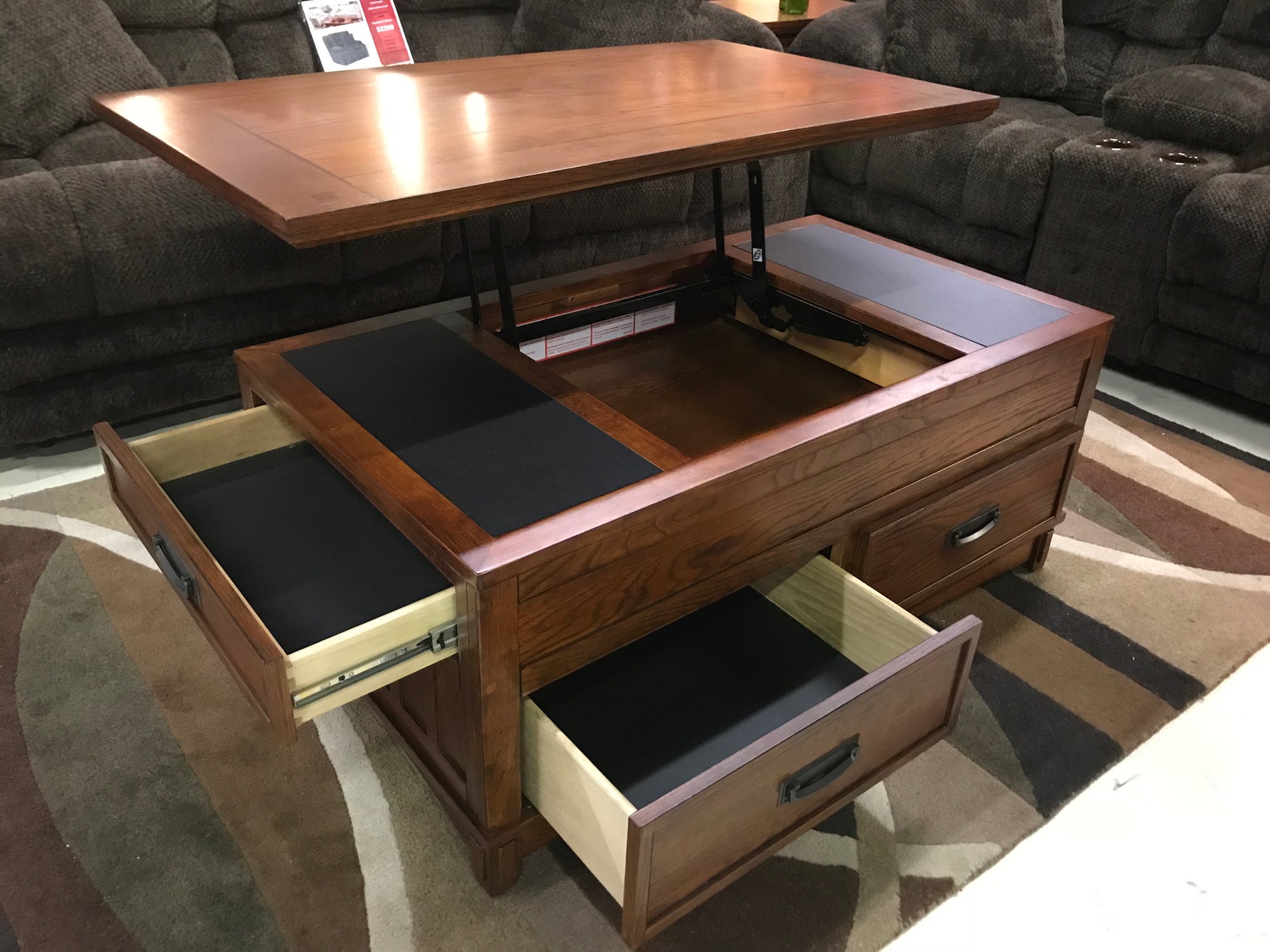 T820 FI-A Lift Top Table and 2 Rectangular End Tables