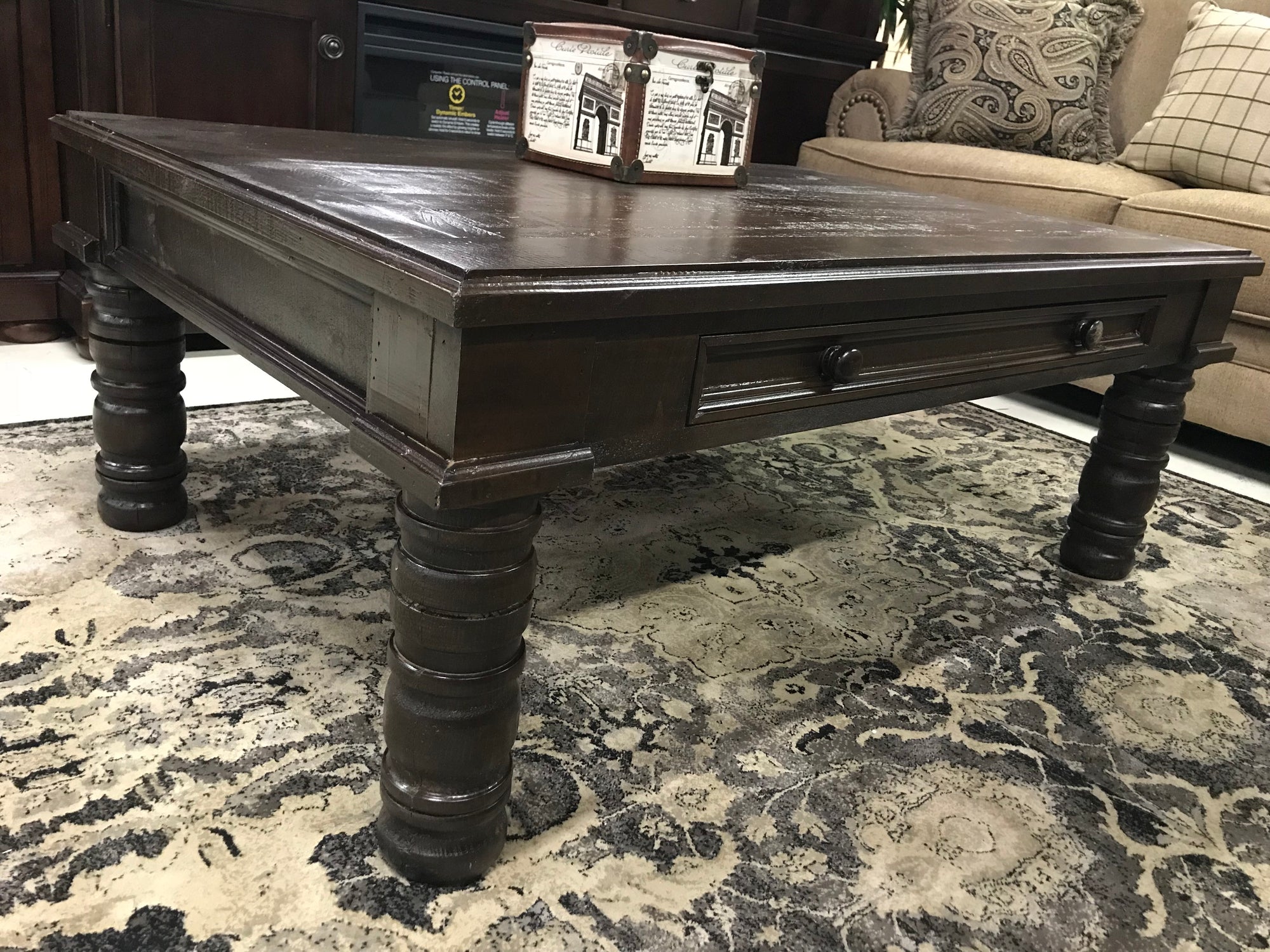 Mic Mar Cen Marlo FI Cocktail and 2 End Tables Set Dark Brown