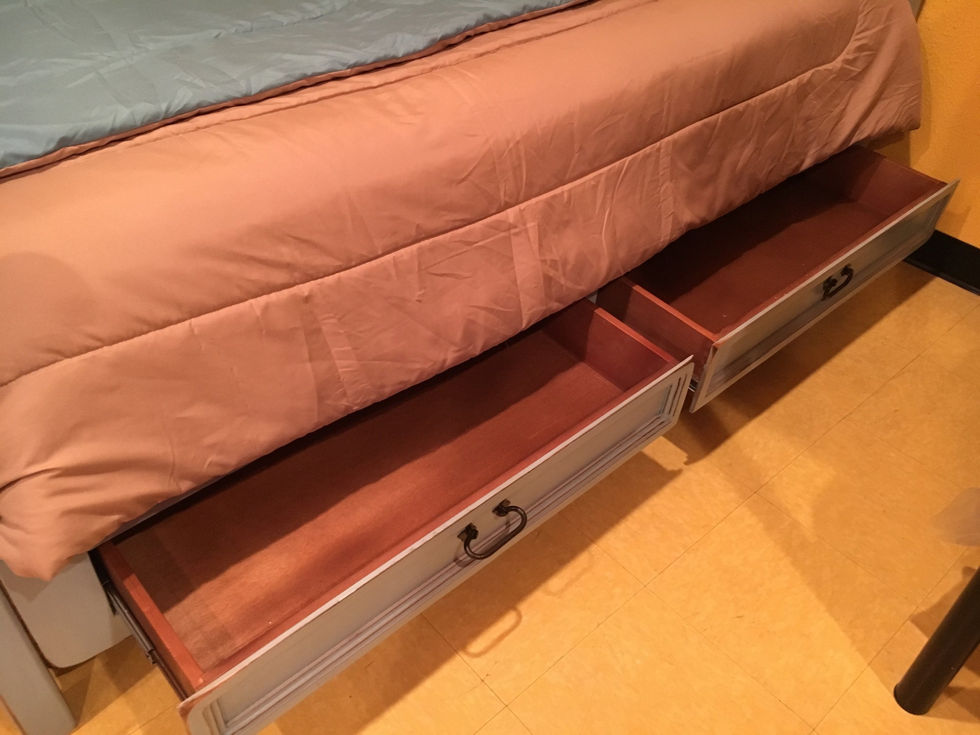 Jon-Cam3 FI Stressed Turquoise Daybed w/Storage