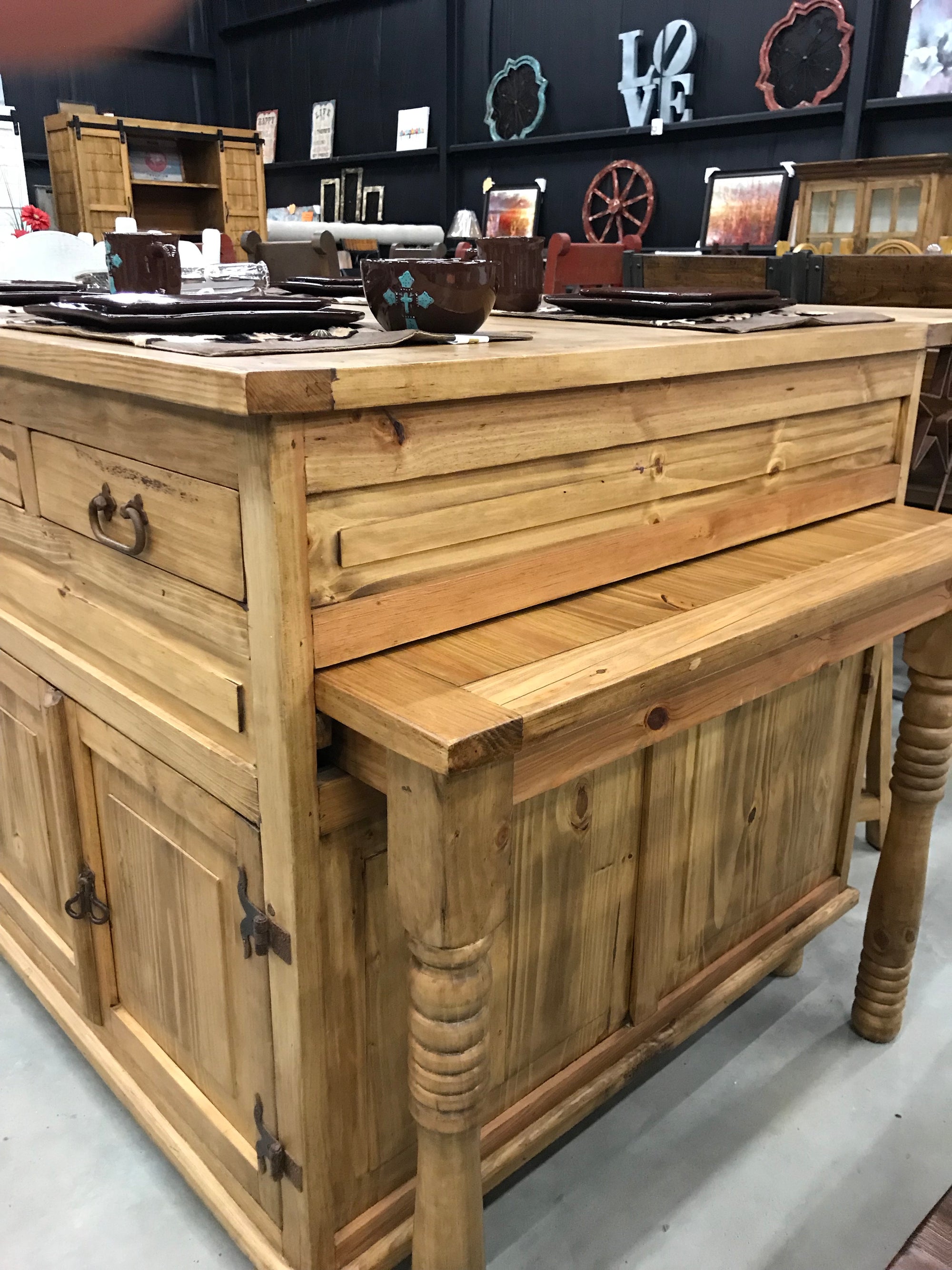 DG-ACC211FI Kitchen Island Bar with 6 Barstools