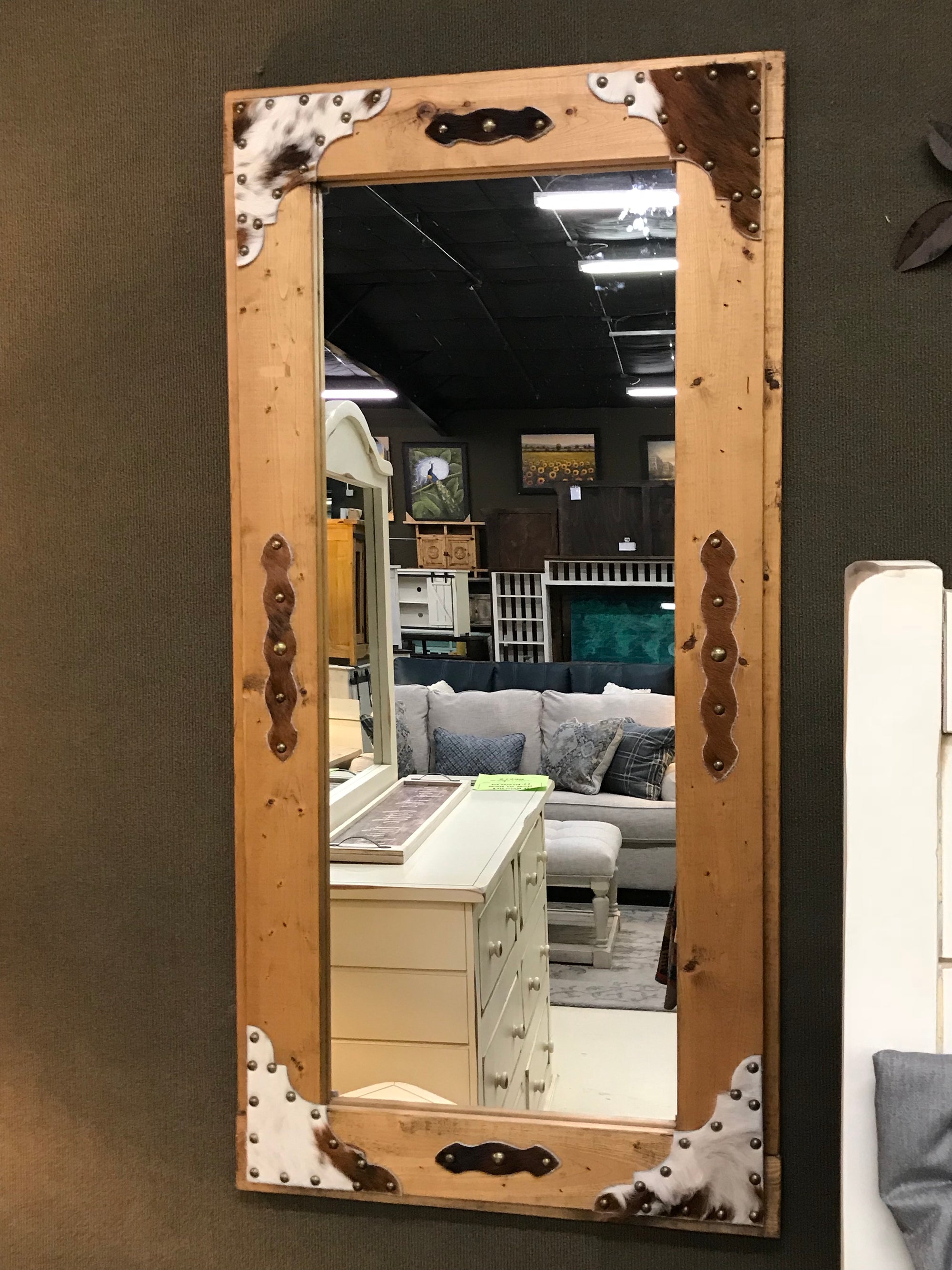 Cowhide Mirror
