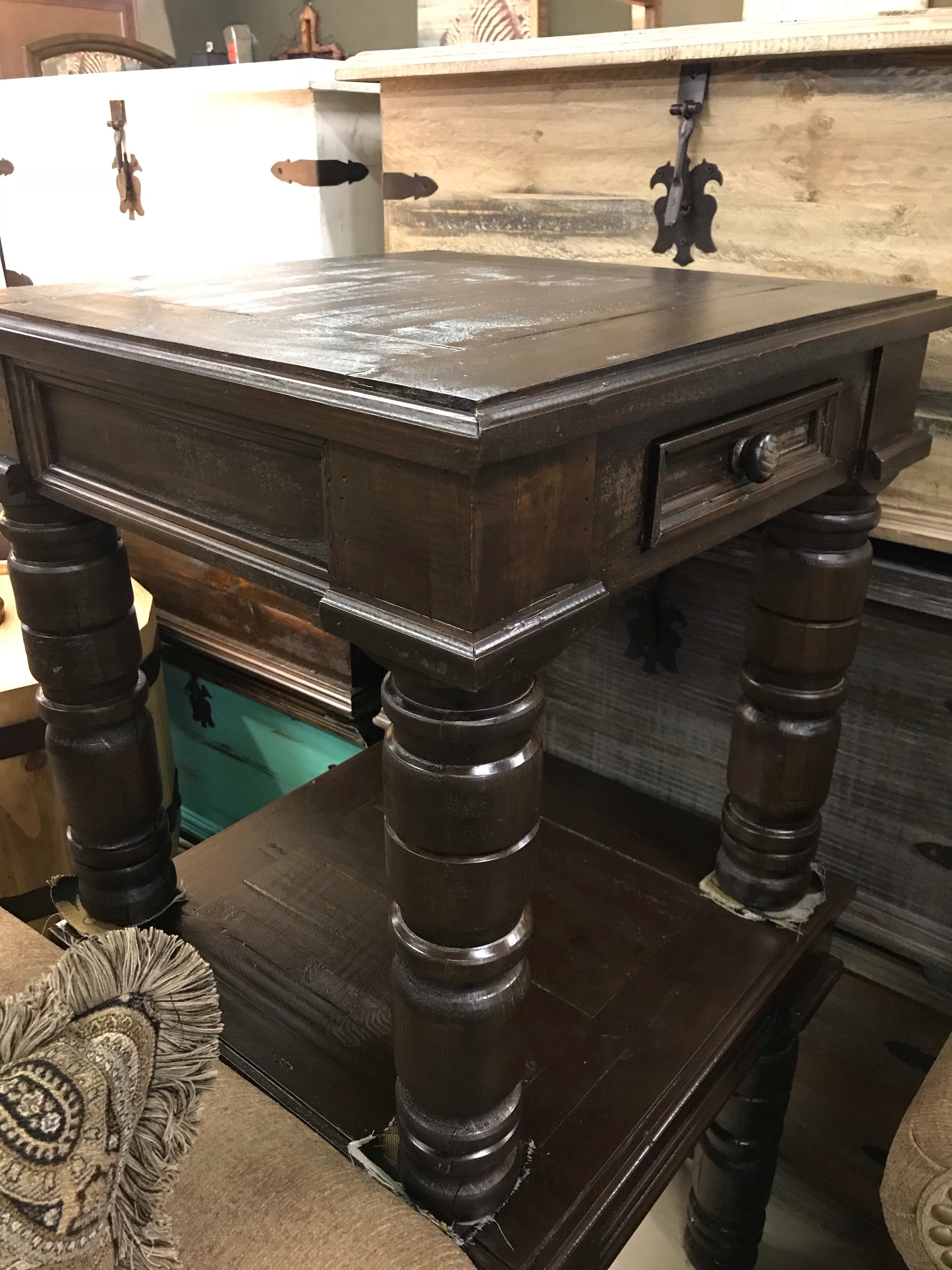 Mic Mar Cen Marlo FI Cocktail and 2 End Tables Set Dark Brown