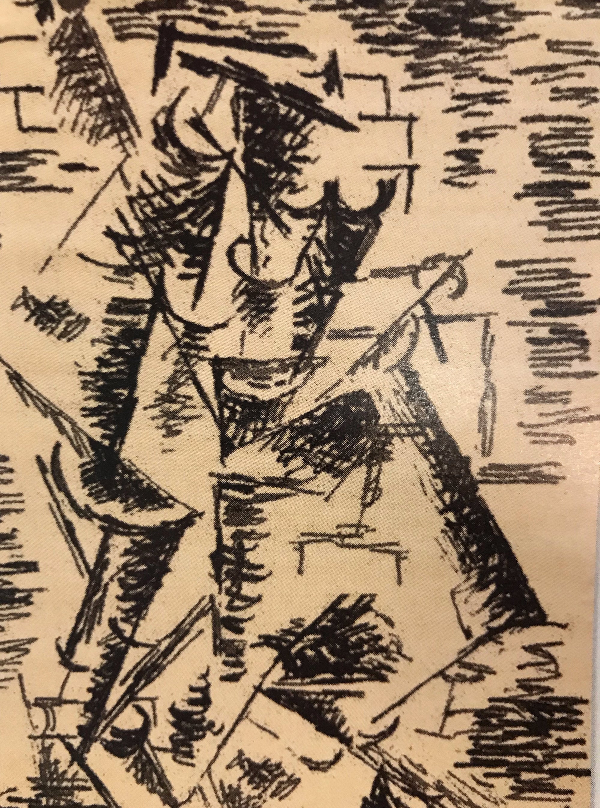 MR2269FIP Abstract Beige & Black Rug 5x7