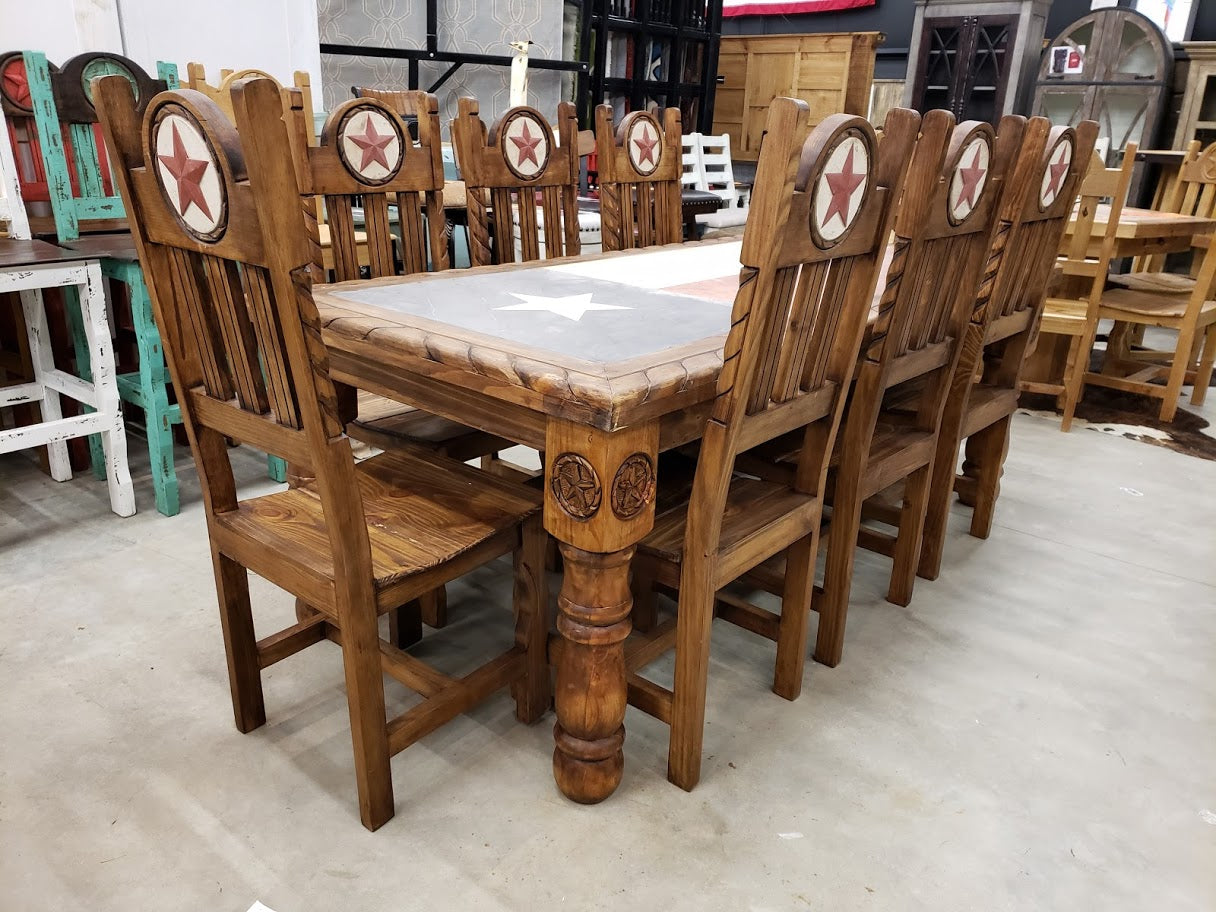 FLG-MES131 Texas Flag 7 Piece Dining Set