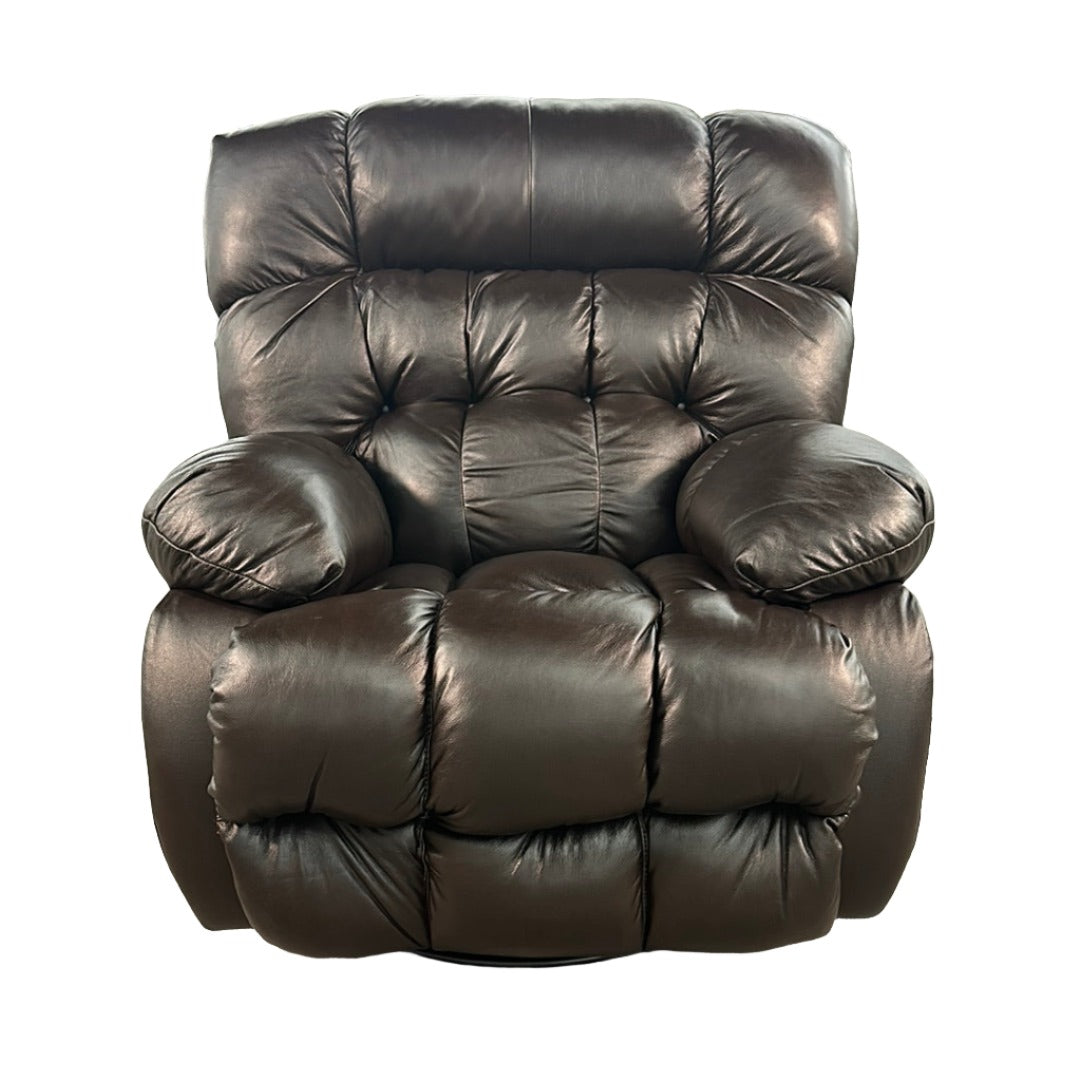 5324 FI-CnJ Leather Chaise Swivel Glider Recliner