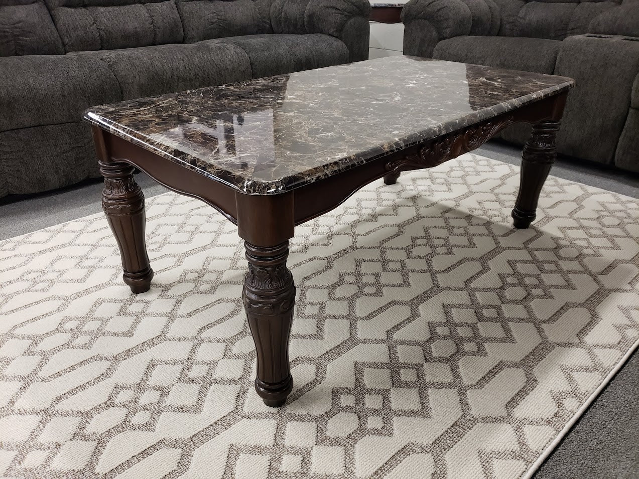 T644 FI 3 Piece Occasional Table Set/ Faux Marble