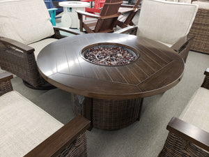P861 FI-A Outdoor 4-Piece Swivel Lounge Chair & Fire Pit