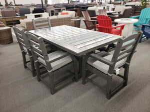 P913 FI-A Outdoor Dining Table W/4 Chairs And Bench