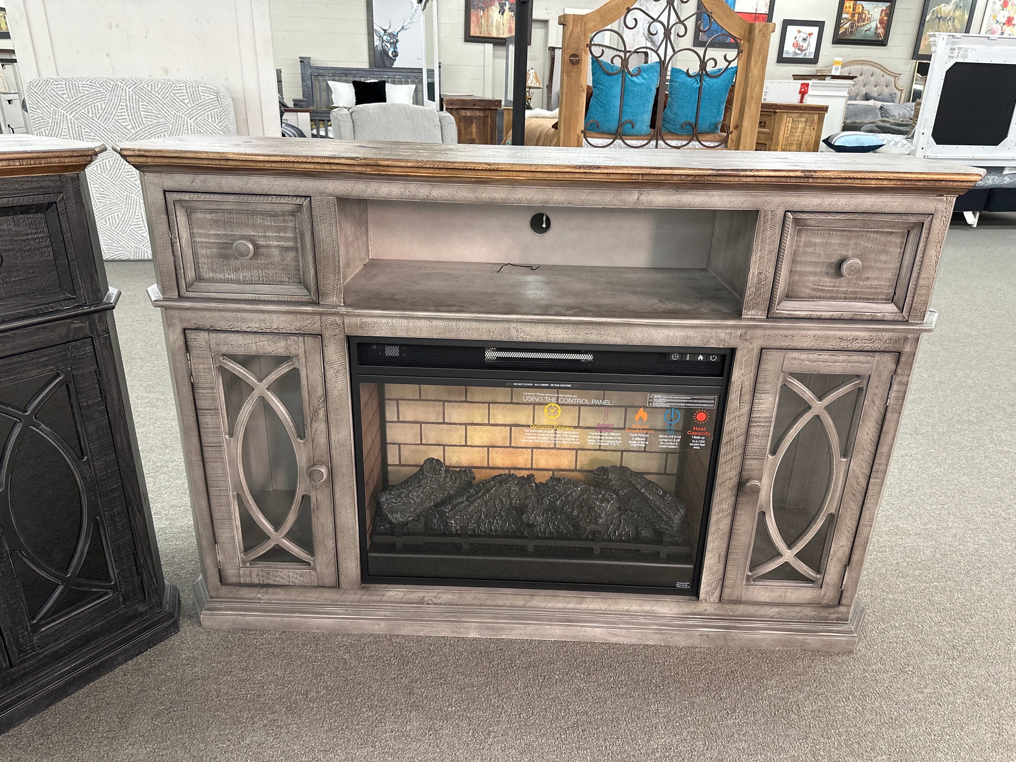 WDA-319 Fish Fireplace Console