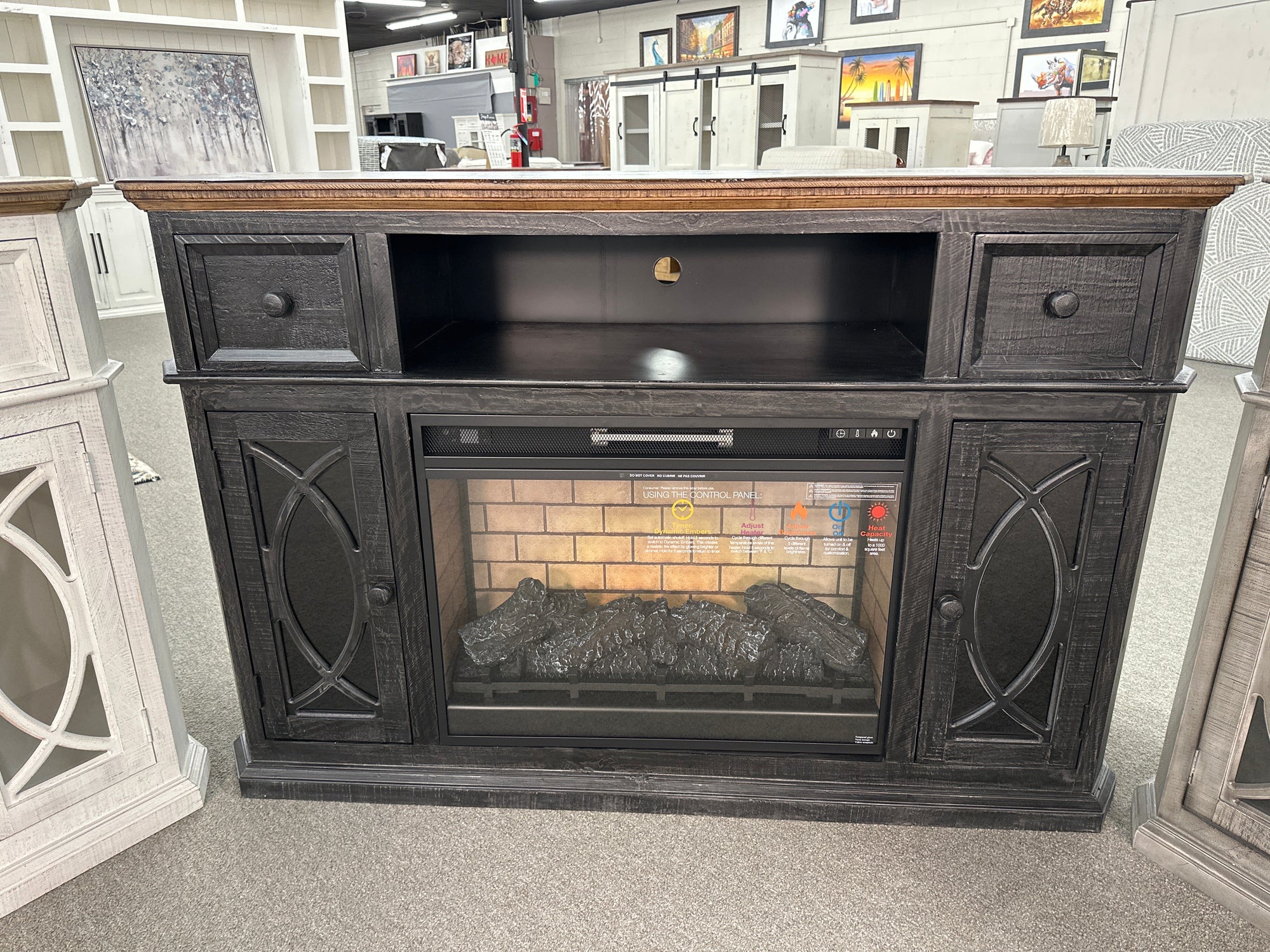 WDA-319 Fish Fireplace Console