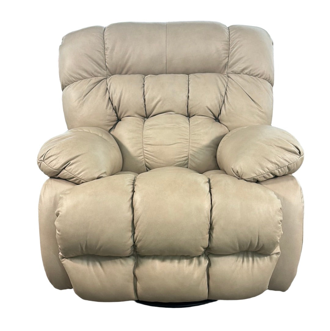 5324 FI-CnJ Leather Chaise Swivel Glider Recliner