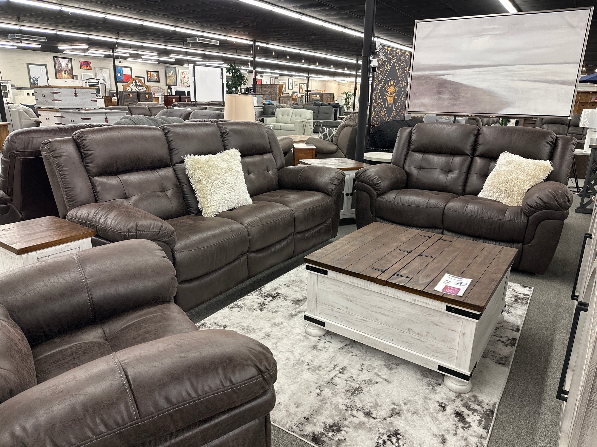 XW6267 FI-CHM Reclining Sofa and Loveseat (Two-Tone)