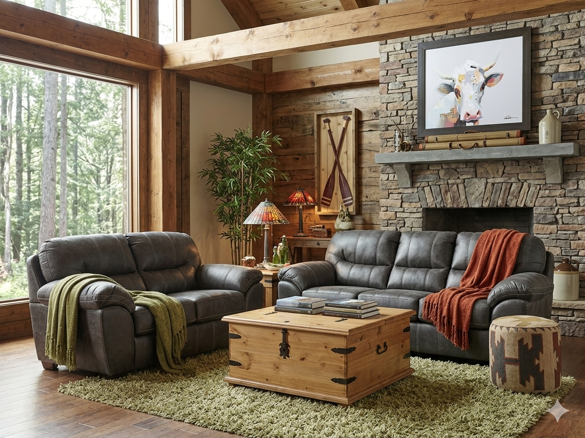 5564 FI-CnJ Sofa and Loveseat (Steel)