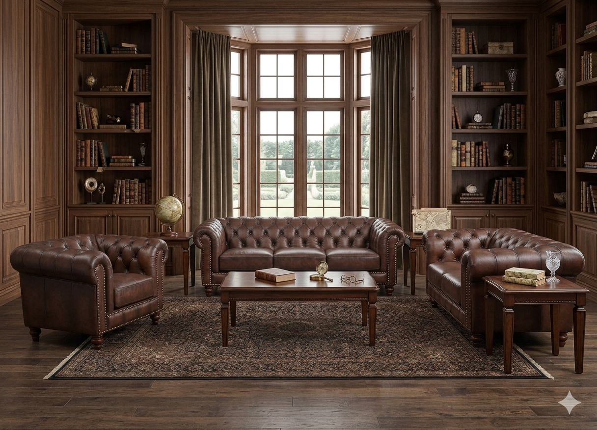 77096 FI-HL Leather Sofa & Lovesseat