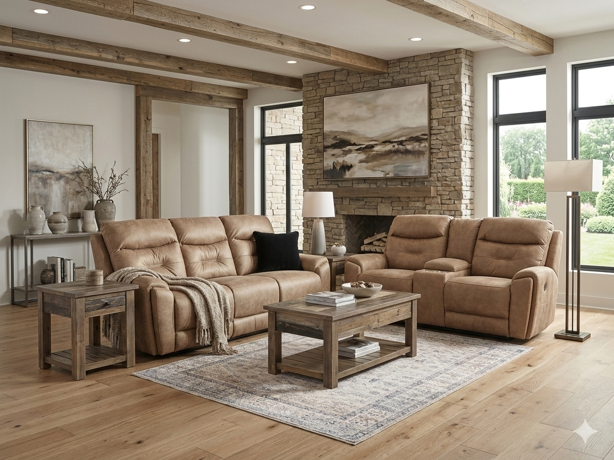 467 FI-SM Power Reclining Sofa & Loveseat (Custom Fabric Options)